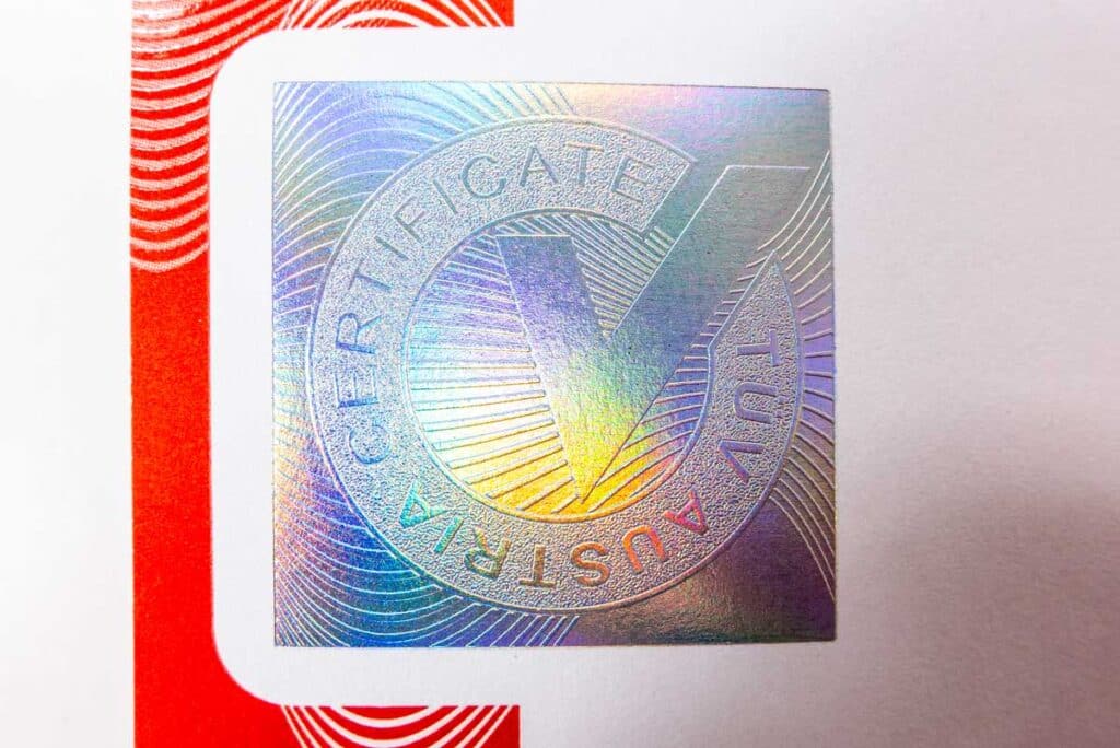 Detail Urkundenvordruck für technische Überprüfungen und Ausbildungen